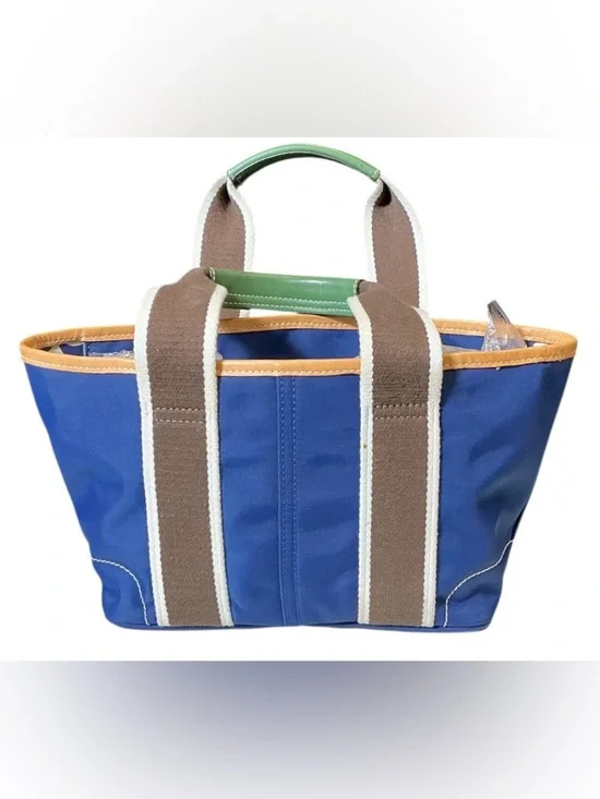 Vintage Y2K Coach Legacy Nylon Leather Mini Tote Bag in Navy & Brown EUC - Picture 5 of 10